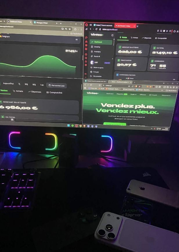 Setup élève — multi-comptes Vinted + dashboard Vinteo